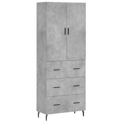 Highboard Betongrau 69,5x34x180 cm Holzwerkstoff