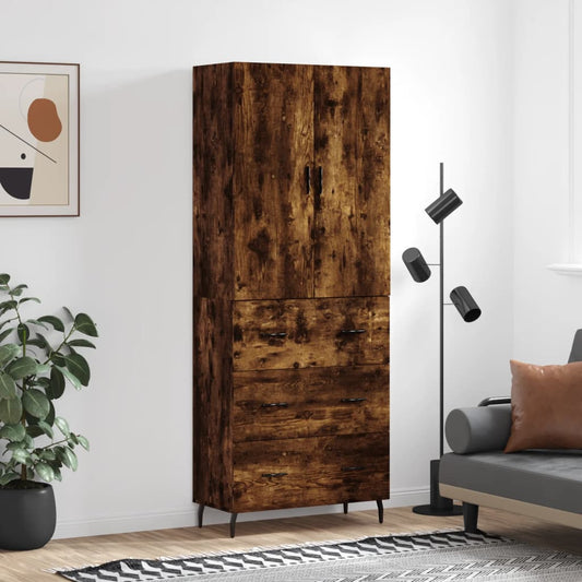 Highboard Räuchereiche 69,5x34x180 cm Holzwerkstoff