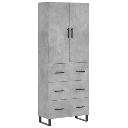 Highboard Betongrau 69,5x34x180 cm Holzwerkstoff