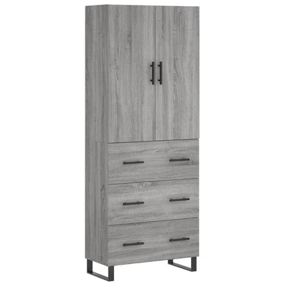 Highboard Grau Sonoma 69,5x34x180 cm Holzwerkstoff