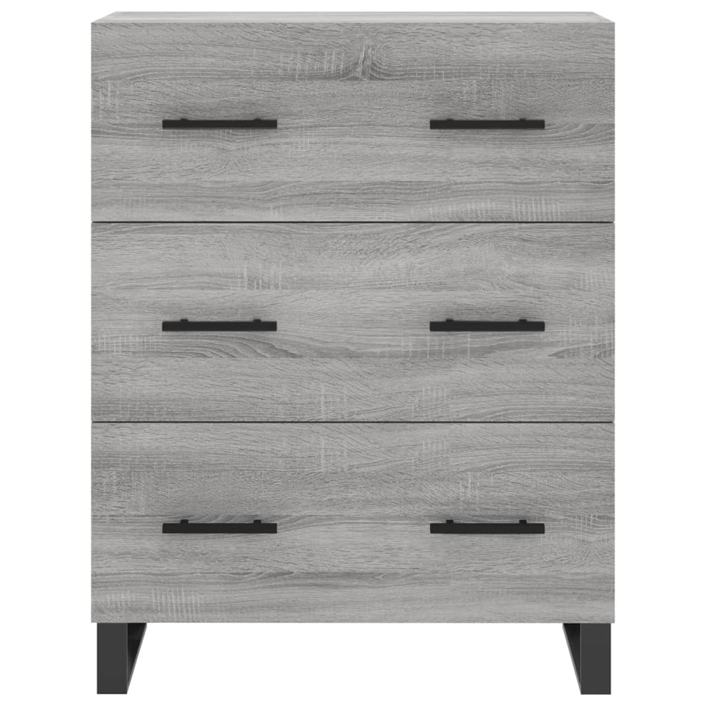 Highboard Grau Sonoma 69,5x34x180 cm Holzwerkstoff