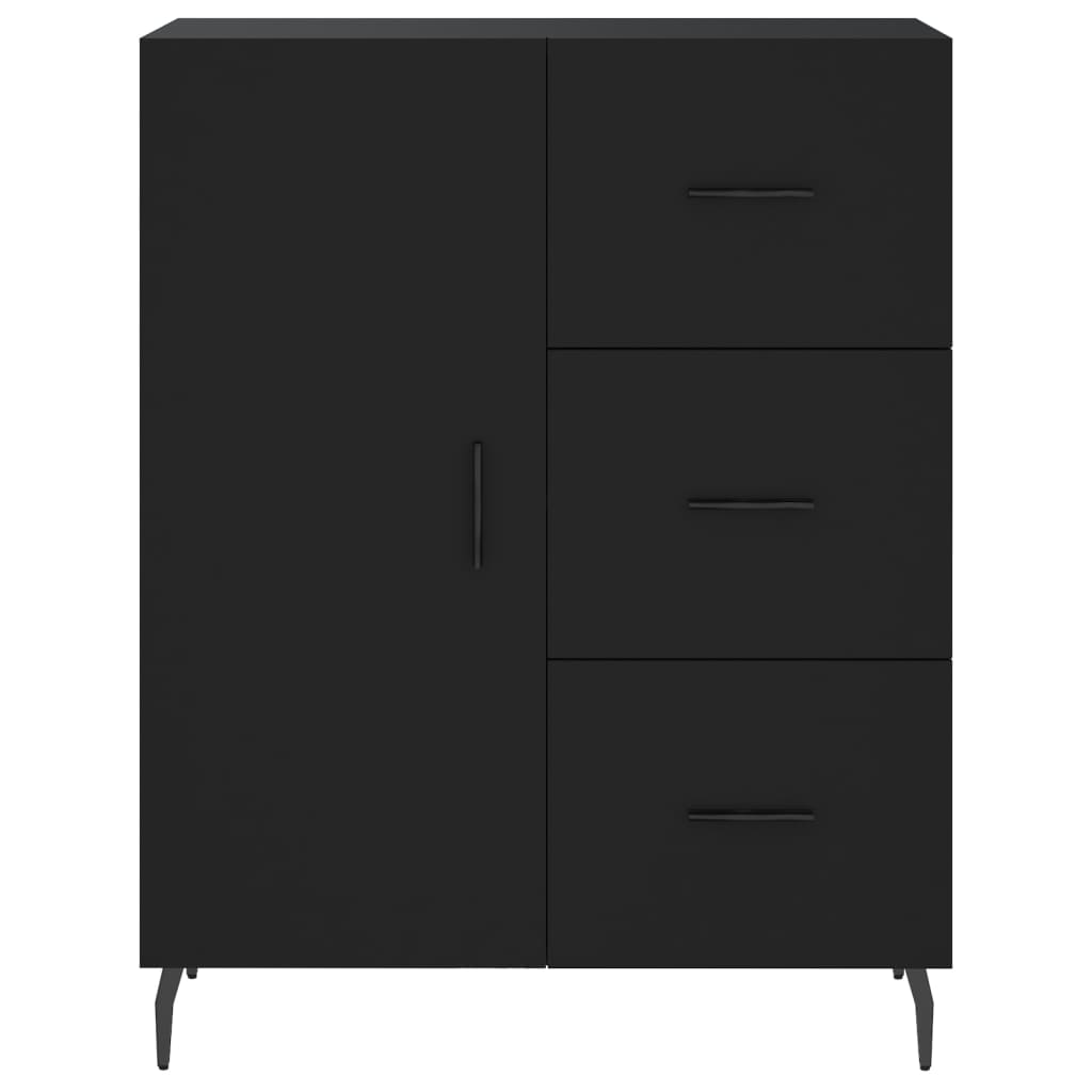 Highboard Schwarz 69,5x34x180 cm Holzwerkstoff