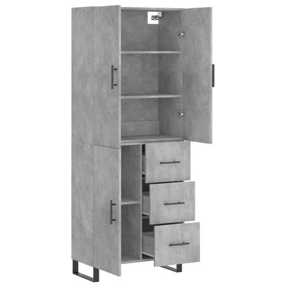 Highboard Betongrau 69,5x34x180 cm Holzwerkstoff