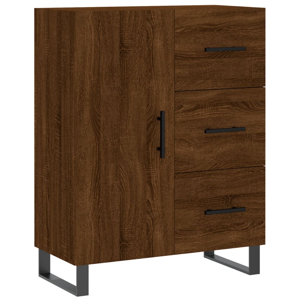 Highboard Braun Eichen-Optik 69,5x34x180 cm Holzwerkstoff