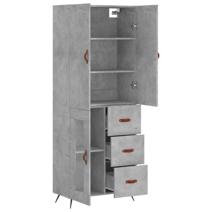 Highboard Betongrau 69,5x34x180 cm Holzwerkstoff