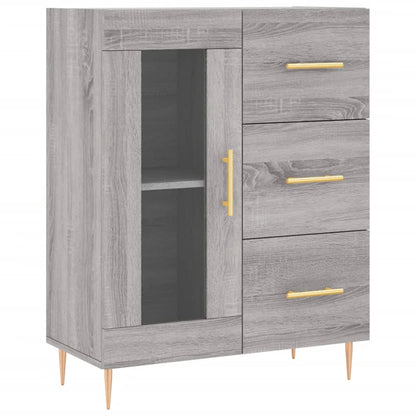 Highboard Grau Sonoma 69,5x34x180 cm Holzwerkstoff