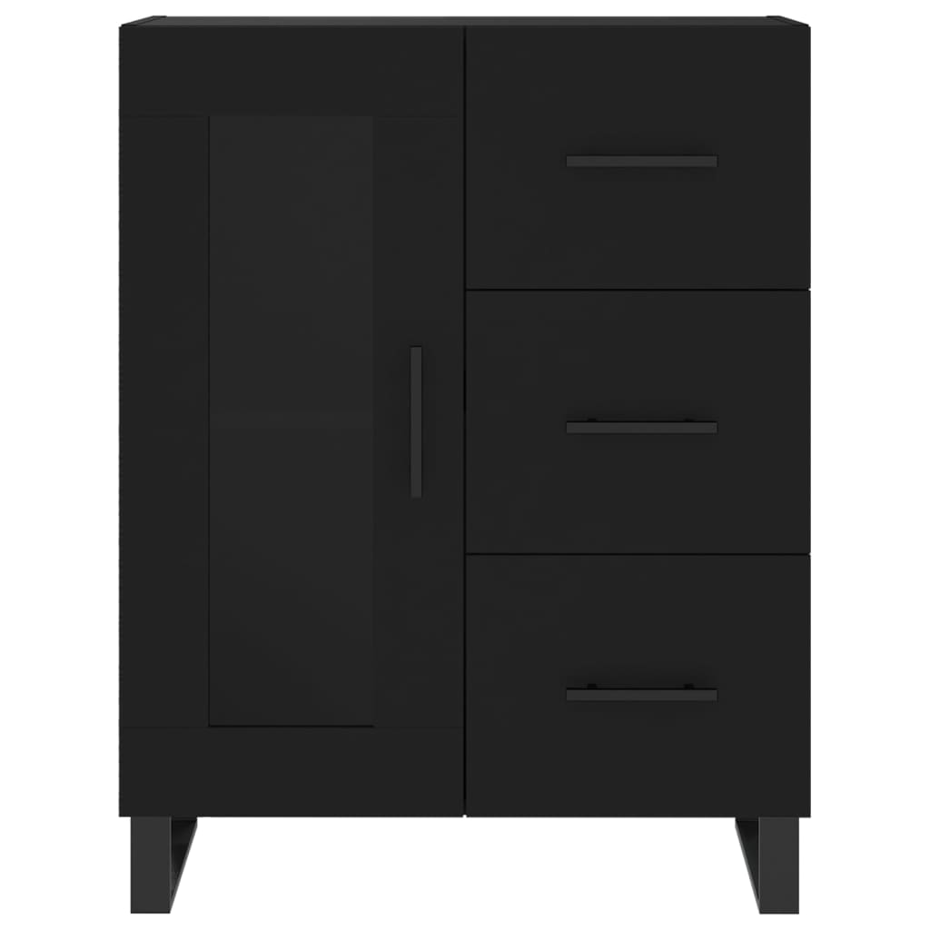 Highboard Schwarz 69,5x34x180 cm Holzwerkstoff