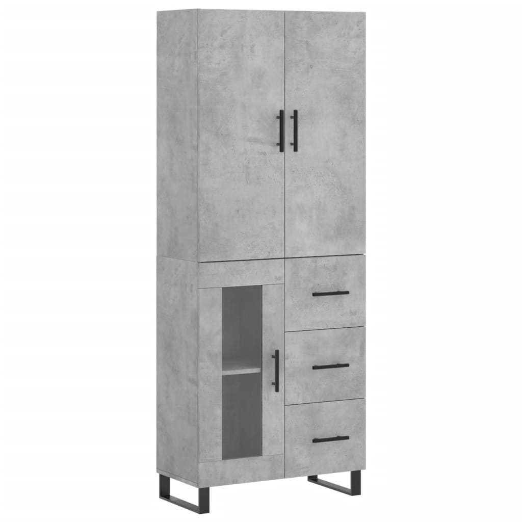 Highboard Betongrau 69,5x34x180 cm Holzwerkstoff