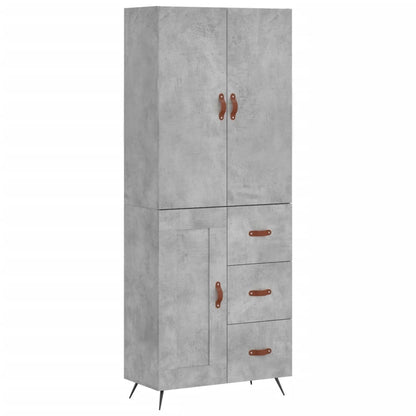 Highboard Betongrau 69,5x34x180 cm Holzwerkstoff