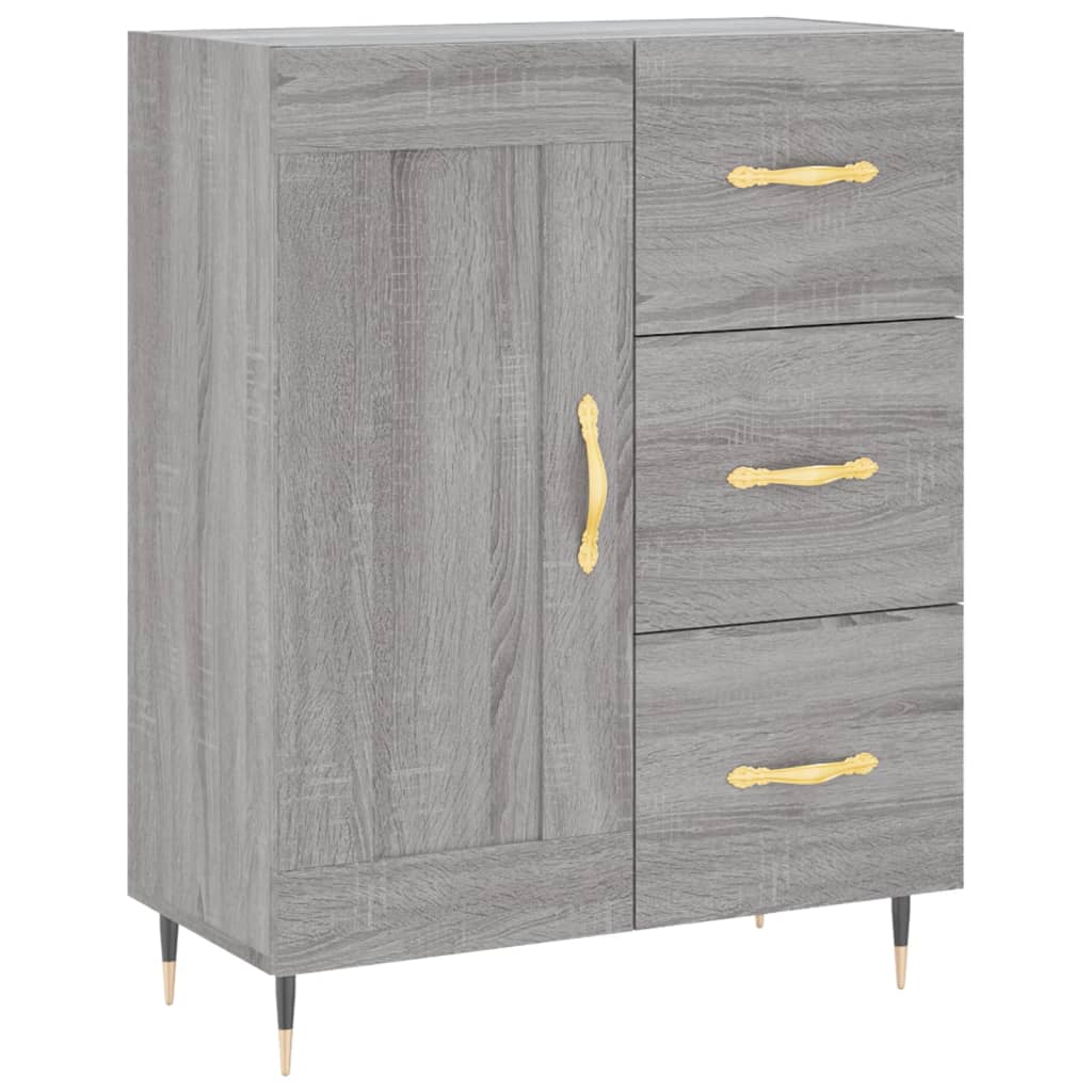 Highboard Grau Sonoma 69,5x34x180 cm Holzwerkstoff