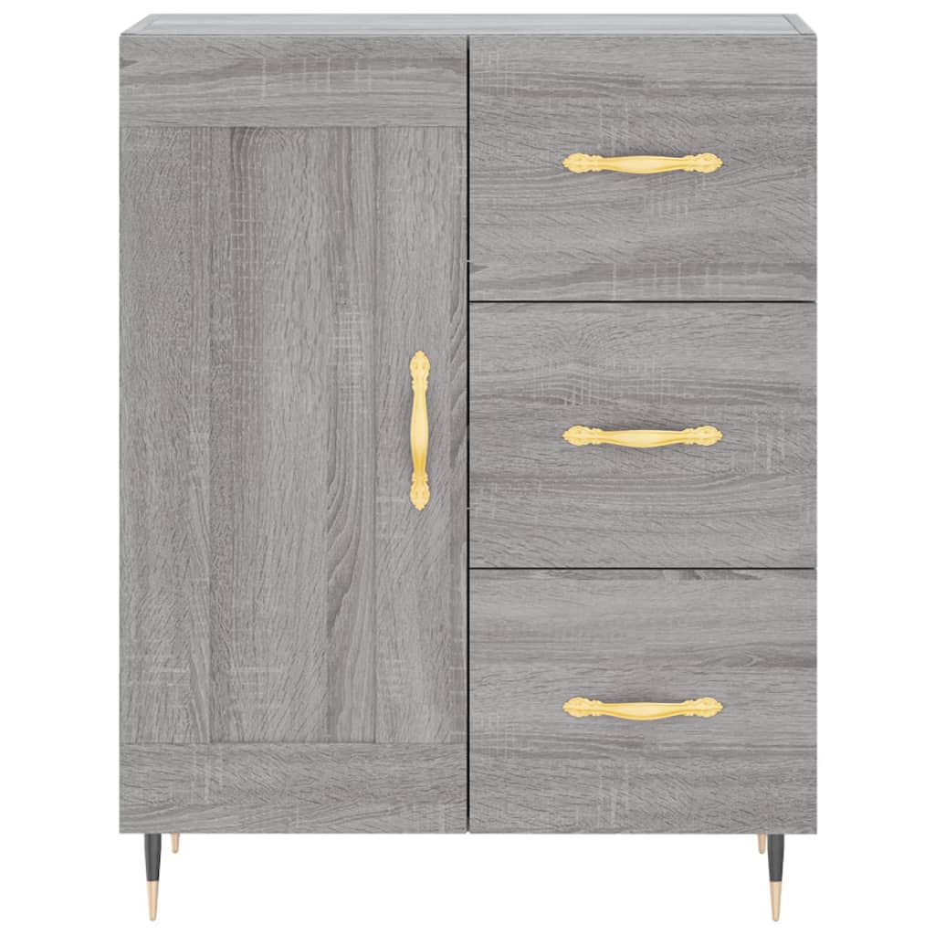 Highboard Grau Sonoma 69,5x34x180 cm Holzwerkstoff