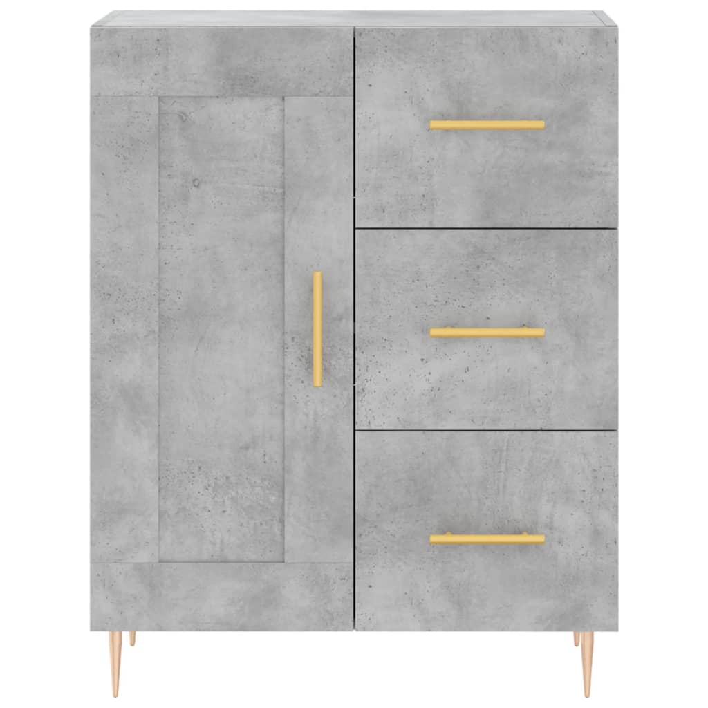 Highboard Betongrau 69,5x34x180 cm Holzwerkstoff