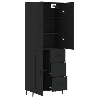 Highboard Schwarz 69,5x34x180 cm Holzwerkstoff