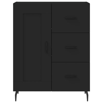 Highboard Schwarz 69,5x34x180 cm Holzwerkstoff