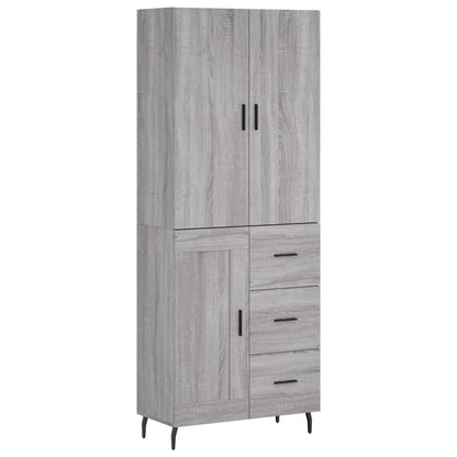 Highboard Grau Sonoma 69,5x34x180 cm Holzwerkstoff