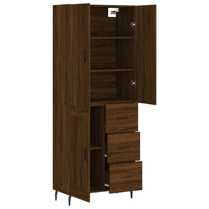 Highboard Braun Eichen-Optik 69,5x34x180 cm Holzwerkstoff