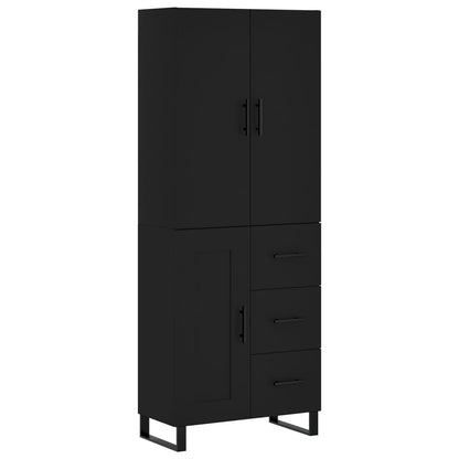 Highboard Schwarz 69,5x34x180 cm Holzwerkstoff