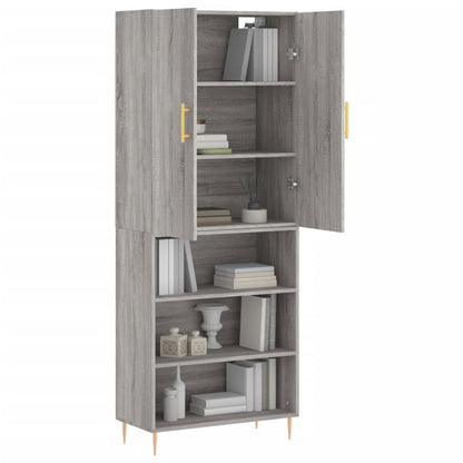 Highboard Grau Sonoma 69,5x34x180 cm Holzwerkstoff