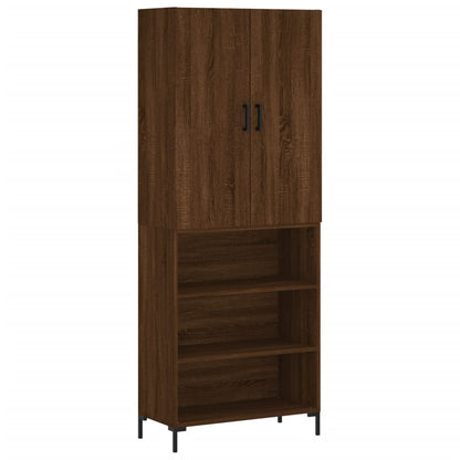 Highboard Braun Eichen-Optik 69,5x34x180 cm Holzwerkstoff