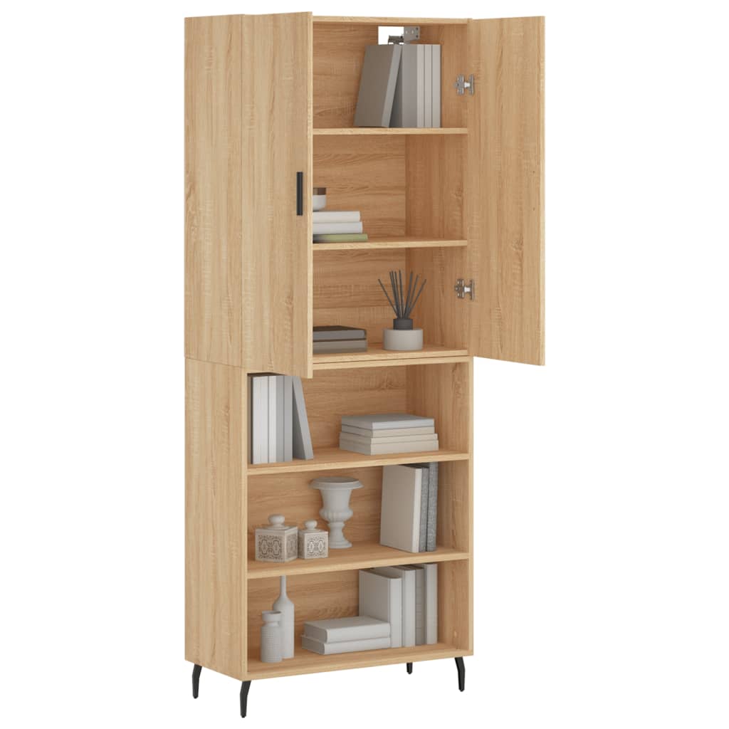 Highboard Sonoma-Eiche 69,5x34x180 cm Holzwerkstoff