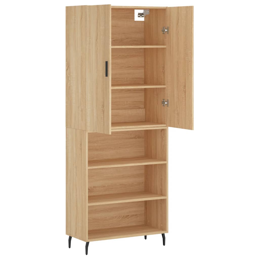 Highboard Sonoma-Eiche 69,5x34x180 cm Holzwerkstoff