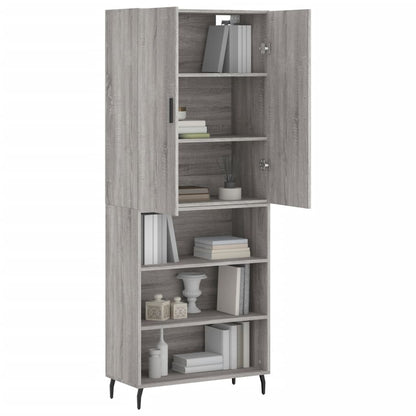 Highboard Grau Sonoma 69,5x34x180 cm Holzwerkstoff