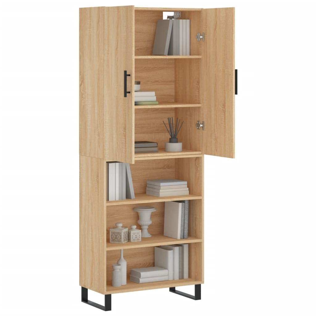 Highboard Sonoma-Eiche 69,5x34x180 cm Holzwerkstoff