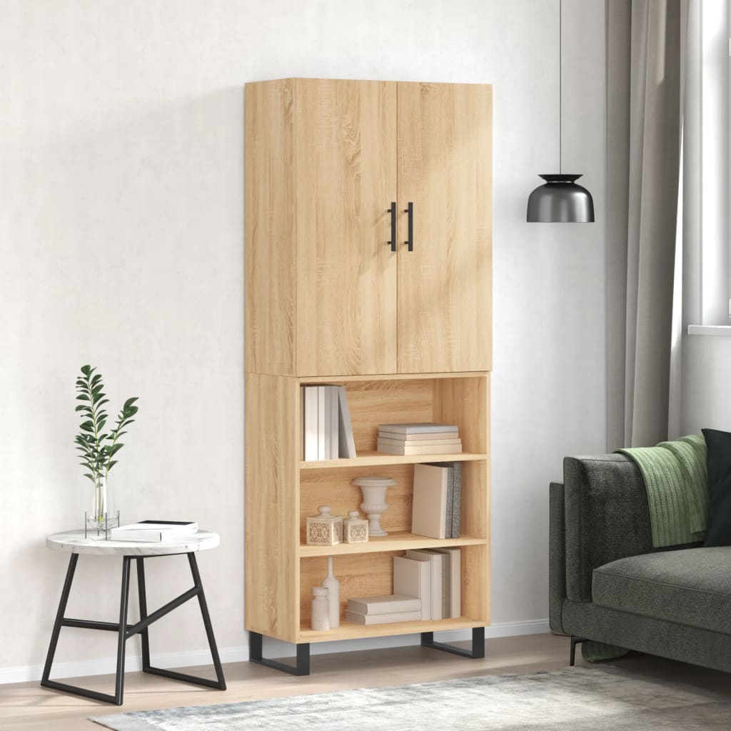 Highboard Sonoma-Eiche 69,5x34x180 cm Holzwerkstoff