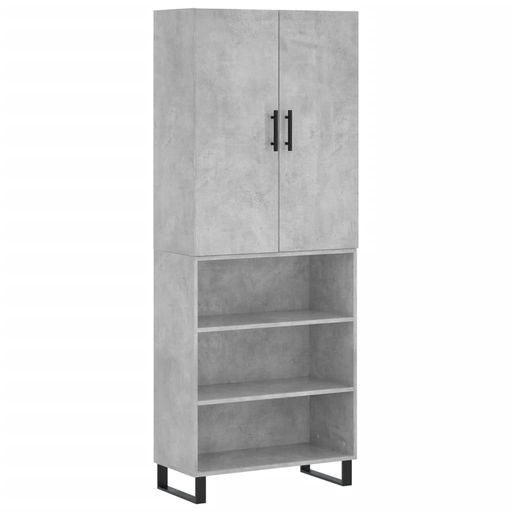 Highboard Betongrau 69,5x34x180 cm Holzwerkstoff