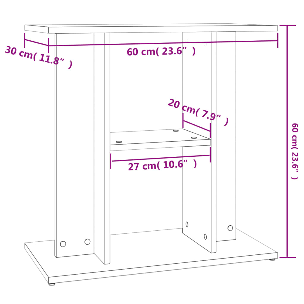 Aquariumständer Sonoma-Eiche 60x30x60 cm Holzwerkstoff