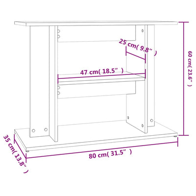 Aquariumständer Sonoma-Eiche 80x35x60 cm Holzwerkstoff