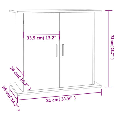 Aquariumständer Schwarz 81x36x73 cm Holzwerkstoff