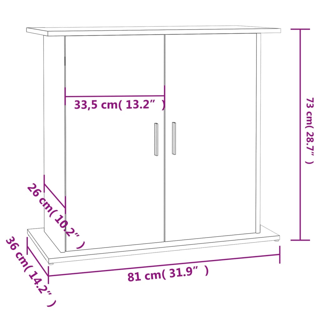 Aquariumständer Sonoma-Eiche 81x36x73 cm Holzwerkstoff