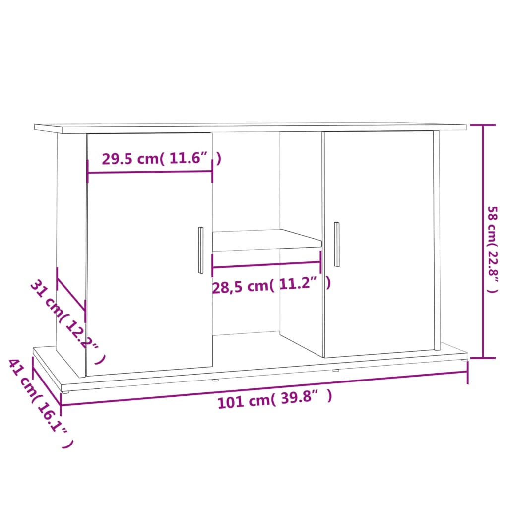 Aquariumständer Räuchereiche 101x41x58 cm Holzwerkstoff