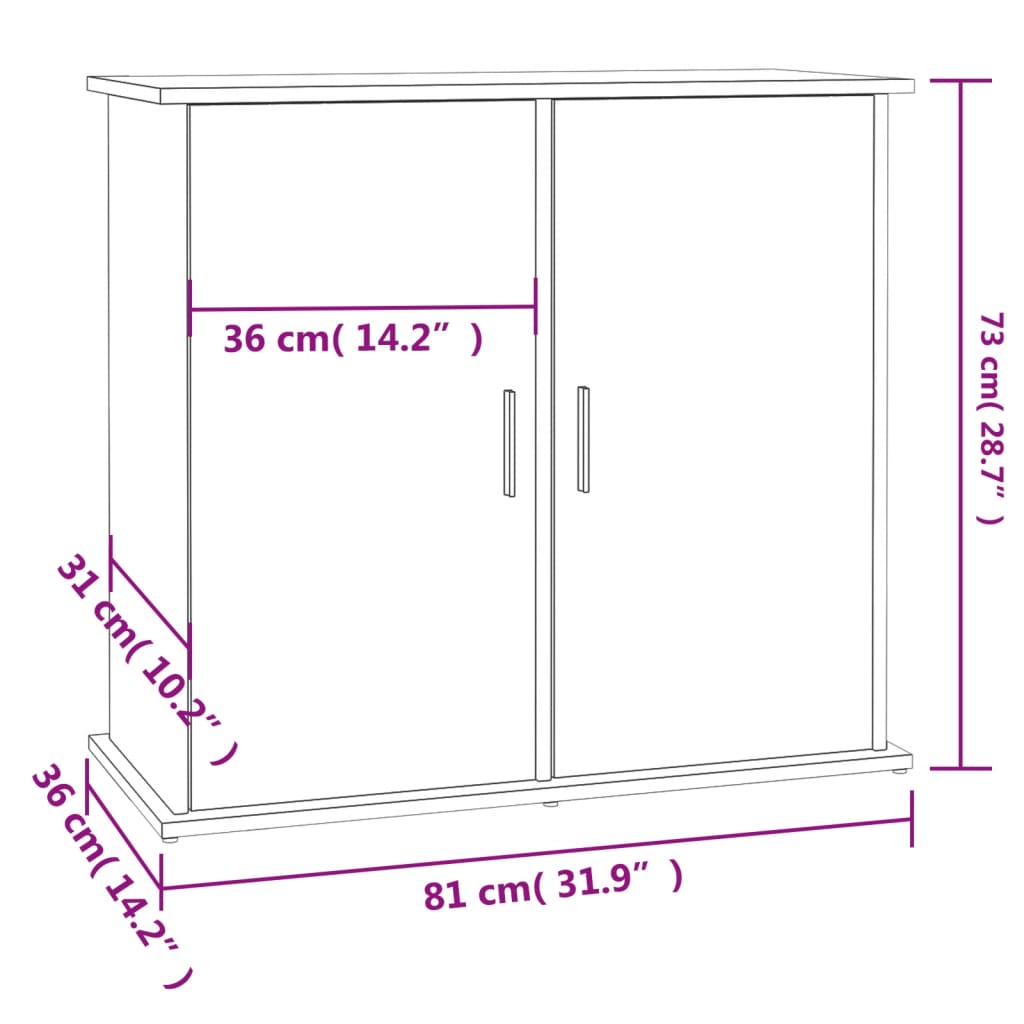 Aquariumständer Sonoma-Eiche 81x36x73 cm Holzwerkstoff