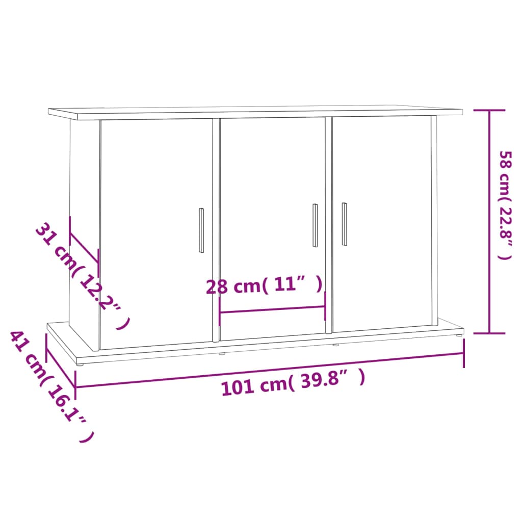 Aquariumständer Sonoma-Eiche 101x41x58 cm Holzwerkstoff