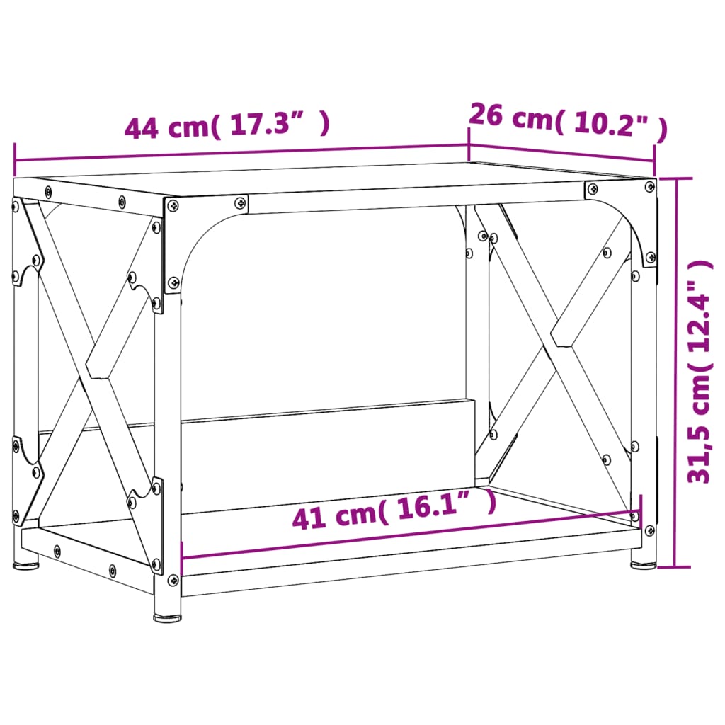 Druckerständer 2 Ablagen Grau Sonoma 44x26x31,5cm Holzwerkstoff