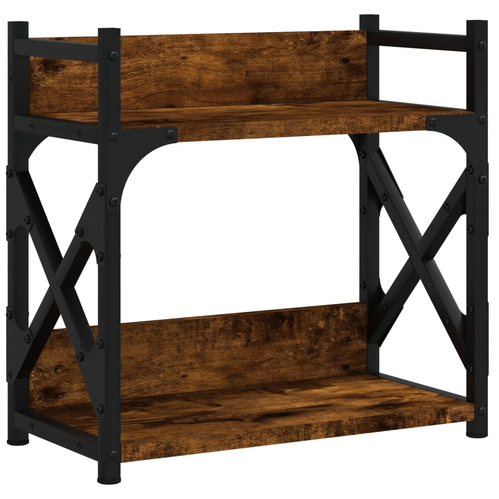 Druckerständer 2 Ablagen Räuchereiche 40x20x40 cm Holzwerkstoff