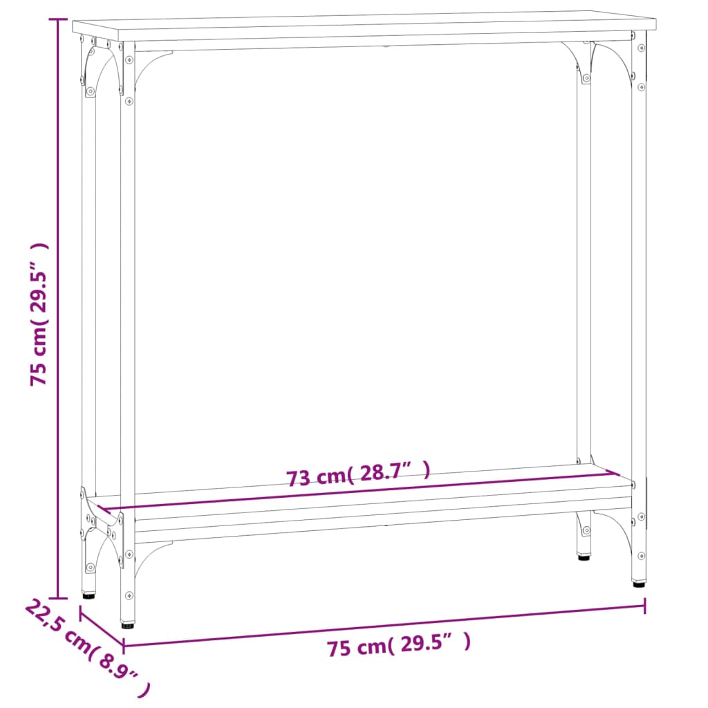 Konsolentisch Sonoma-Eiche 75x22,5x75 cm Holzwerkstoff