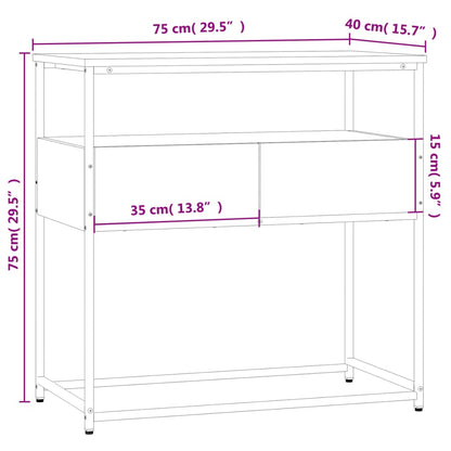 Konsolentisch Sonoma-Eiche 75x40x75 cm Holzwerkstoff