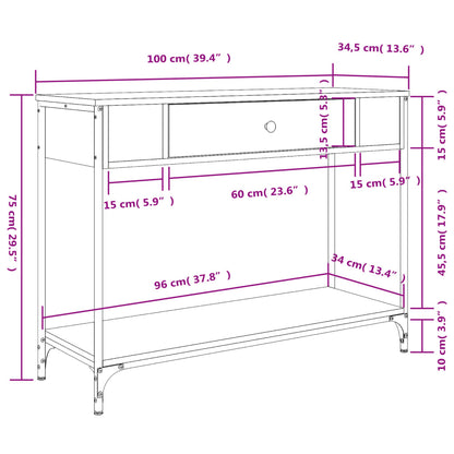 Konsolentisch Sonoma-Eiche 100x34,5x75 cm Holzwerkstoff