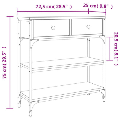 Konsolentisch Schwarz 72,5x25x75 cm Holzwerkstoff