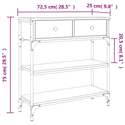 Konsolentisch Grau Sonoma 72,5x25x75 cm Holzwerkstoff