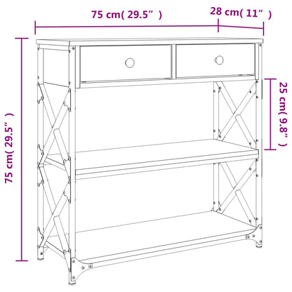 Konsolentisch Schwarz 75x28x75 cm Holzwerkstoff