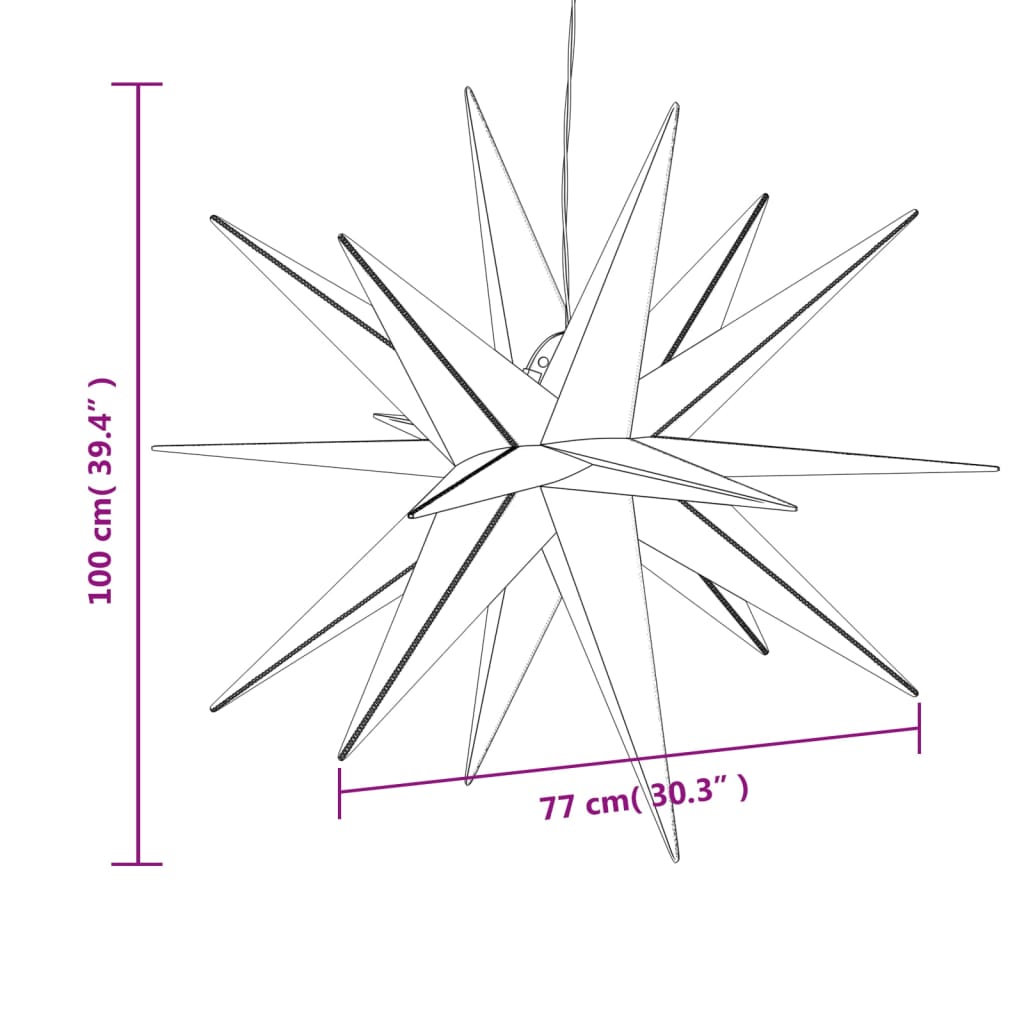 LED-Weihnachtsstern Faltbar Gelb 100 cm