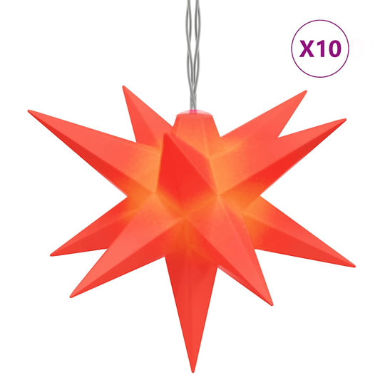 LED-Weihnachtssterne 10 Stk. Rot 10 cm