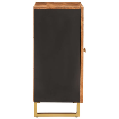 Beistellschrank Braun und Schwarz 60x33,5x75cm Massivholz Mango