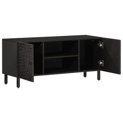 TV-Schrank Schwarz 105x33x46 cm Massivholz Mango