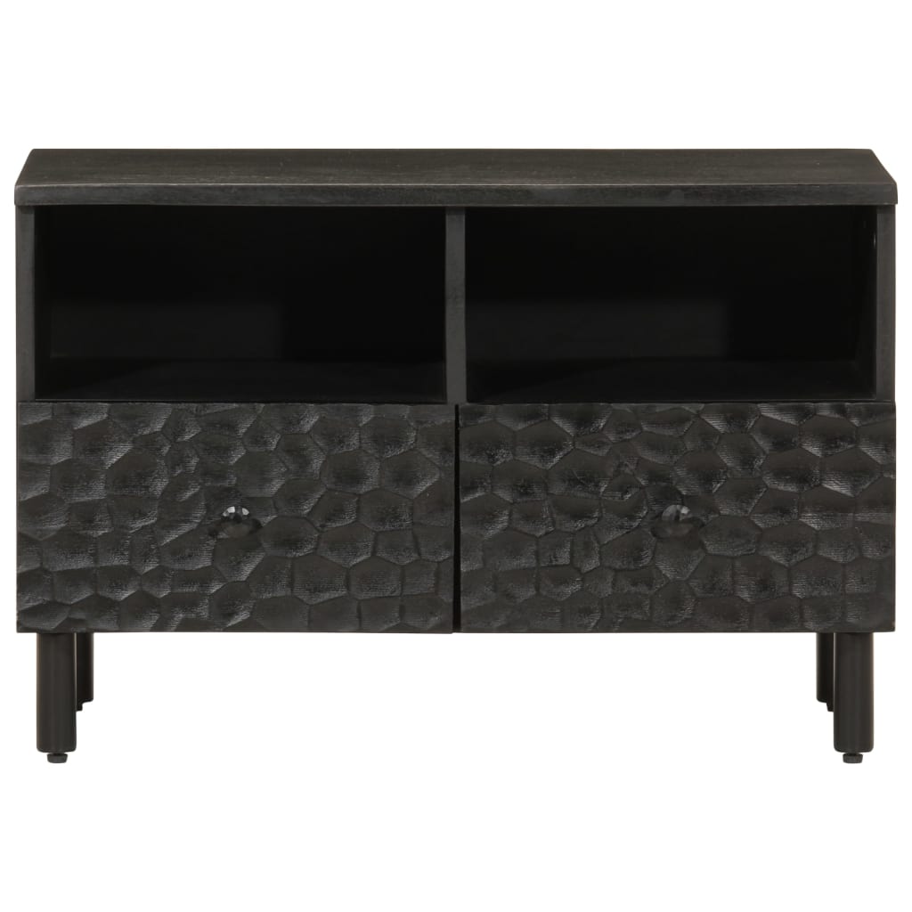 TV-Schrank Schwarz 70x33x46 cm Massivholz Mango