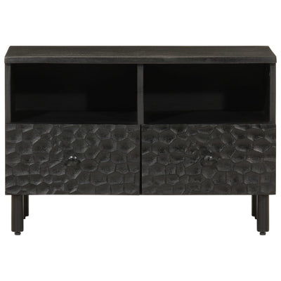 TV-Schrank Schwarz 70x33x46 cm Massivholz Mango